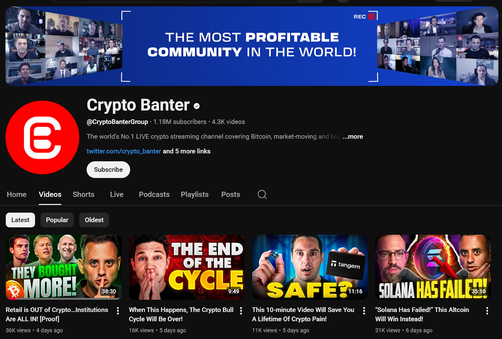 Crypto Banter Youtube Channel