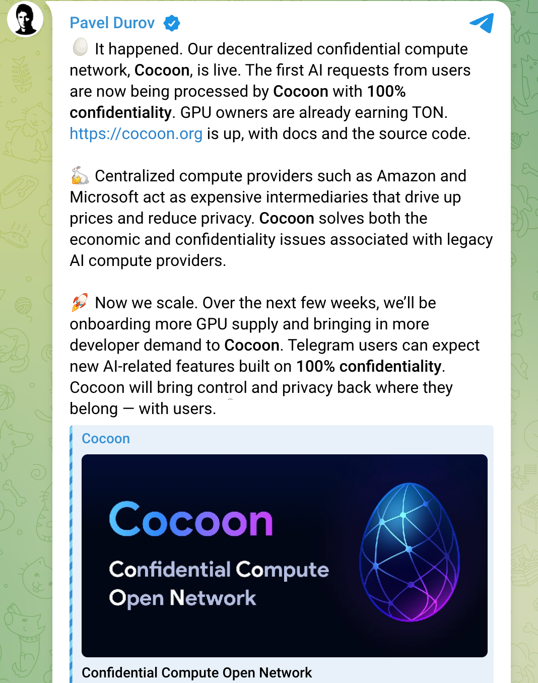 Cocoon announcement