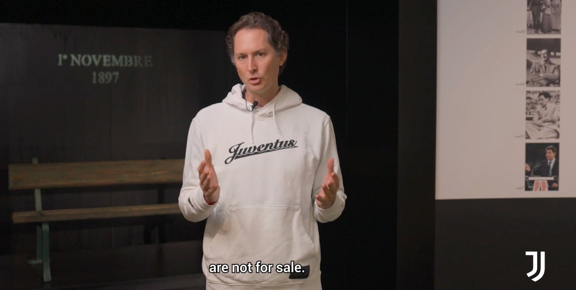 John Elkann's video message. Source: Juventus