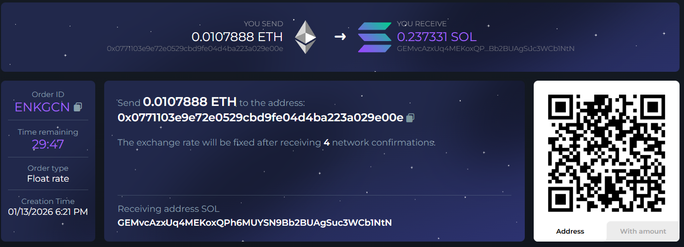 My transaction. Source: FixedFloat