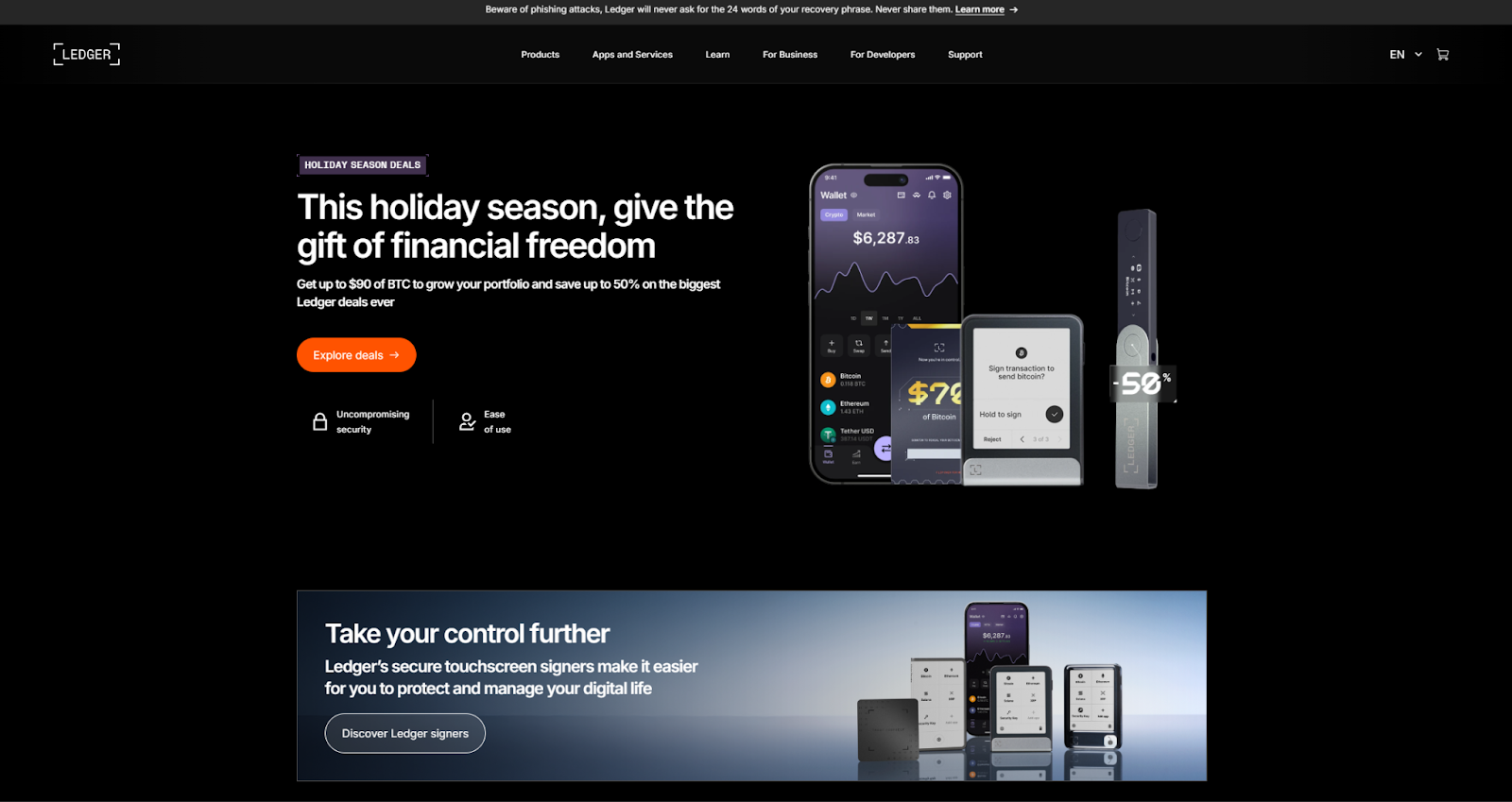Ledger hardware wallets