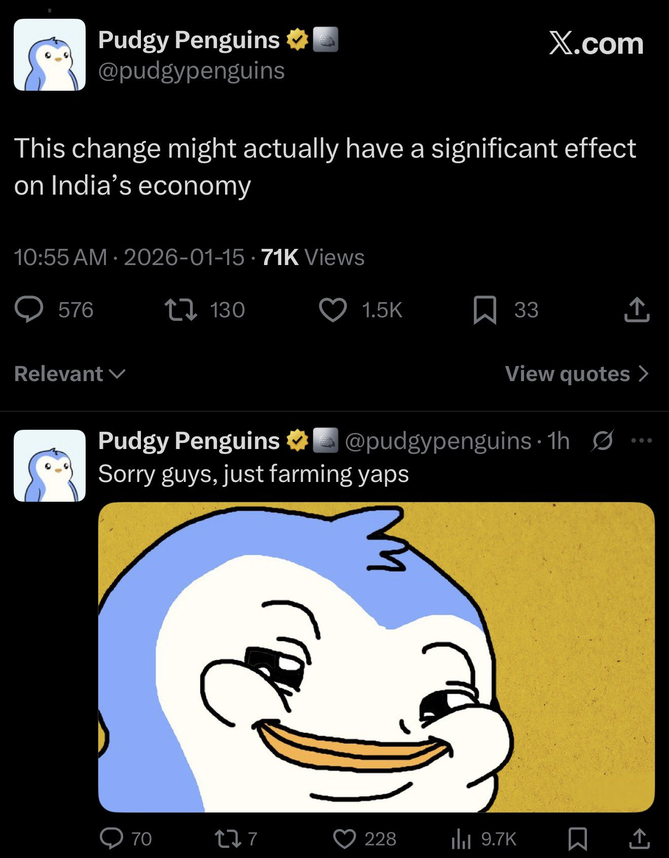 Pudgy Penguins' racist post published on X