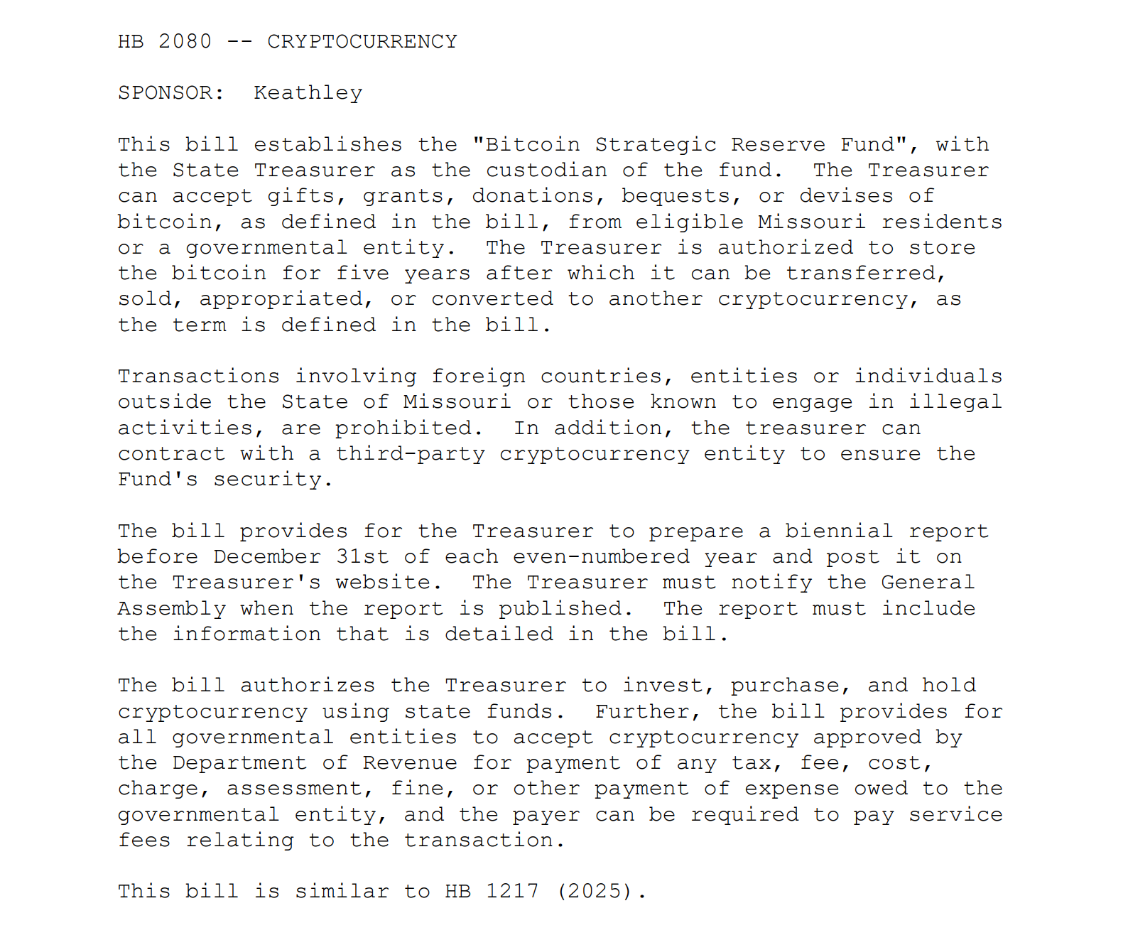 HB 2080 bill summary