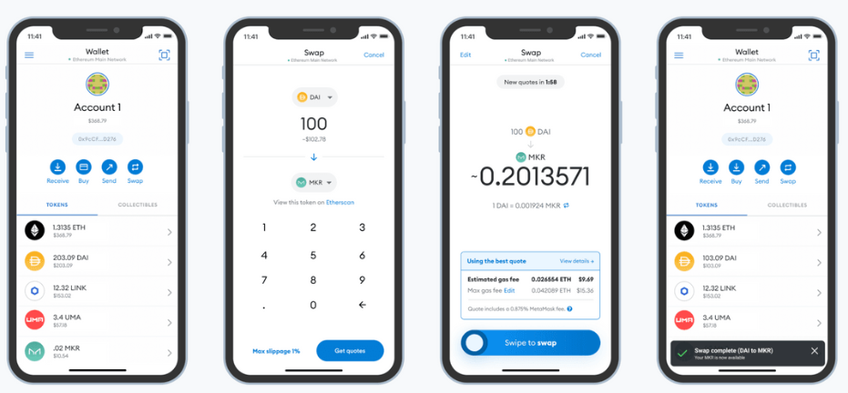 MetaMask interface. Source: DappRadar