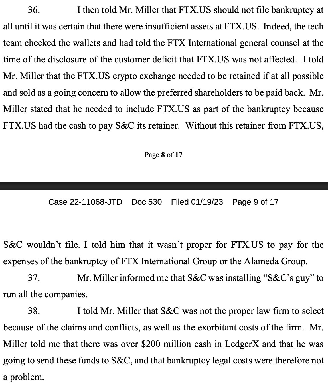 a screenshot of a sworn court filing