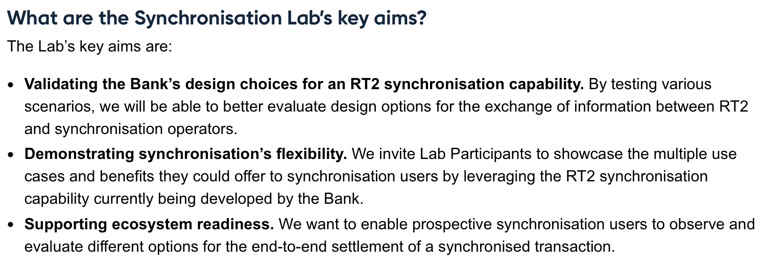 Synchronisation Lab Key Goals.