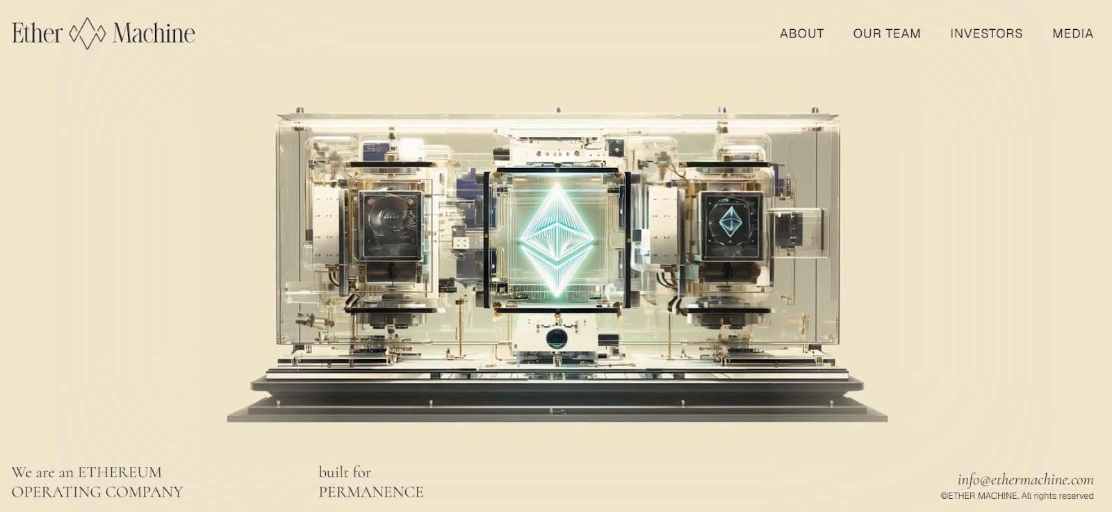 Ether Machine start page. Source: The Ether Machine