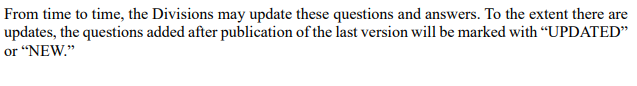 It is also mentioned, that there FAQ positions would be corrected.