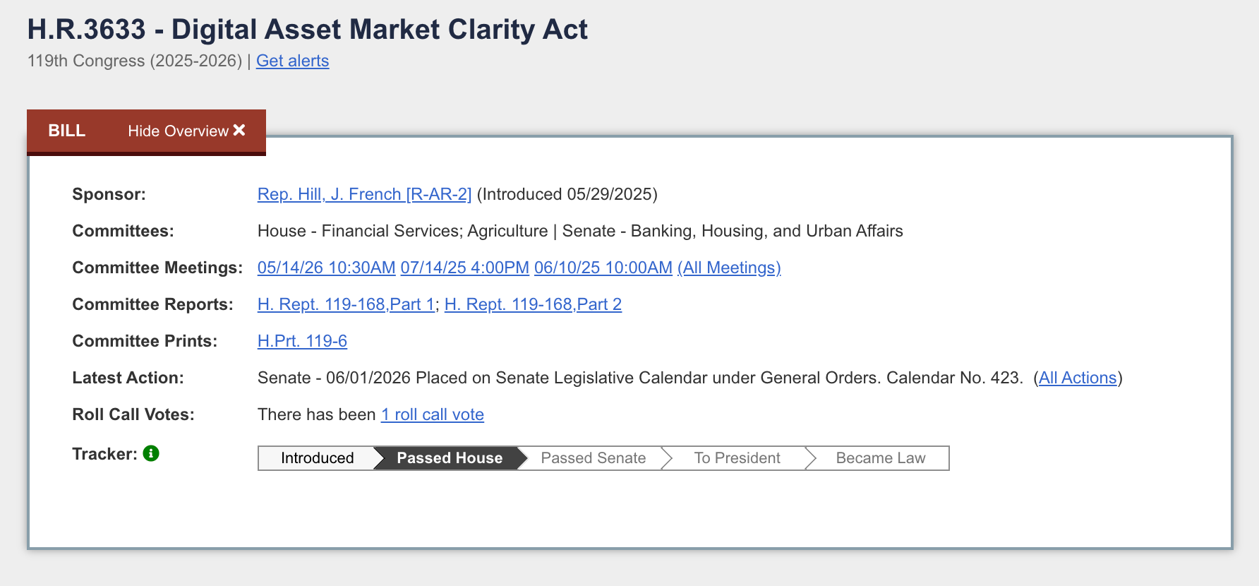 The Clarity Act. Source: Congress.gov