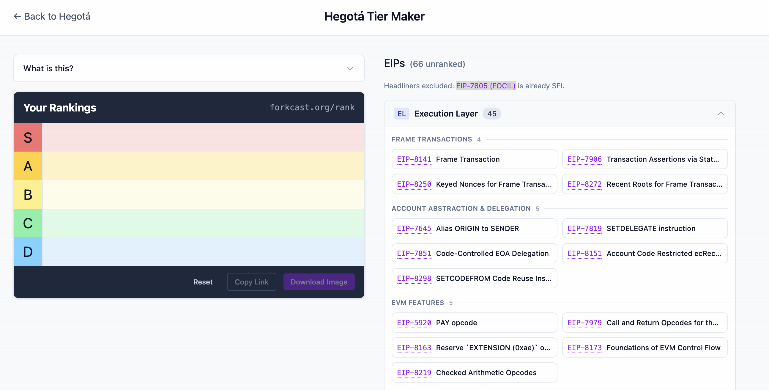 Tier list builder