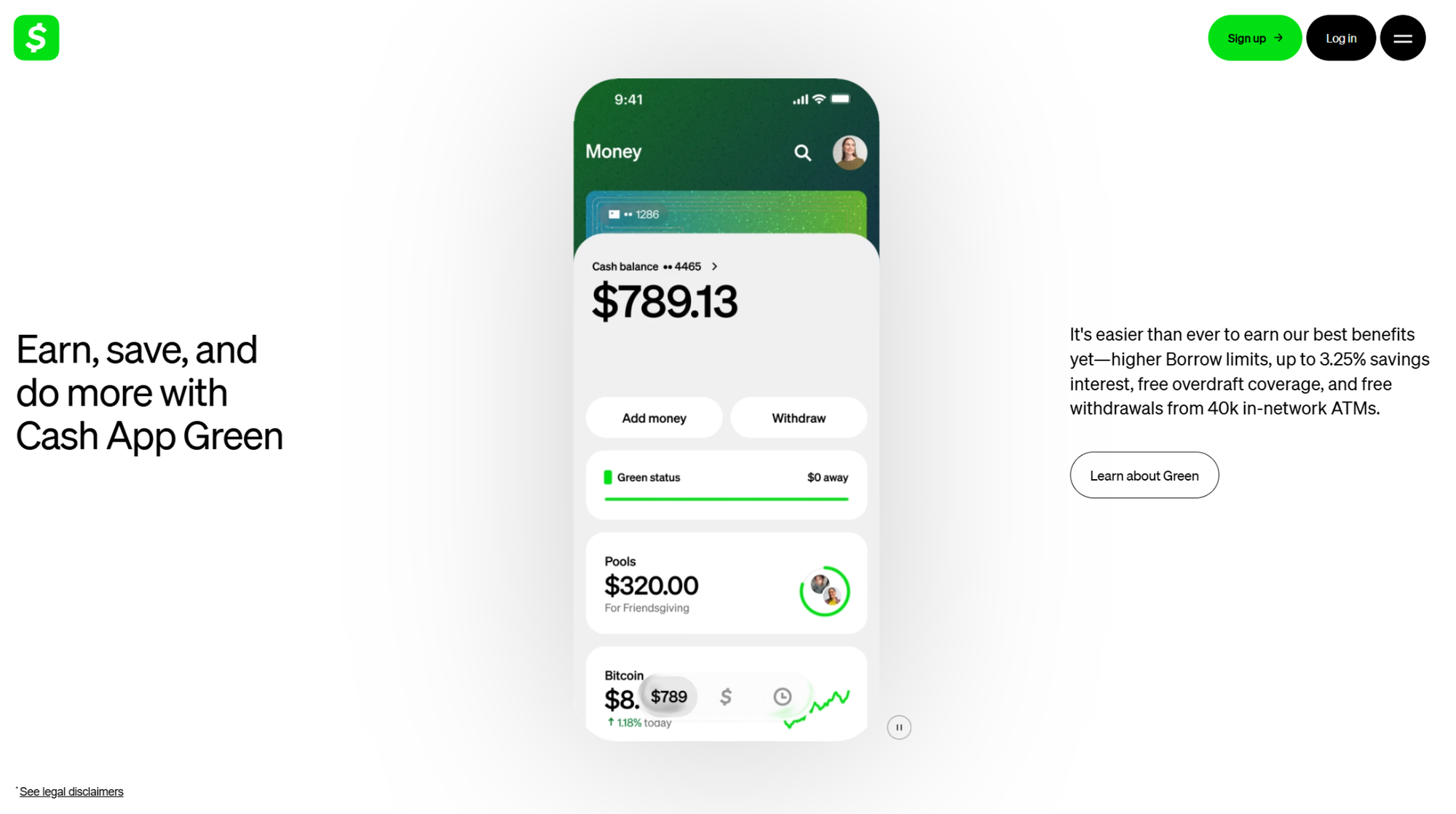 Cash app web homepage