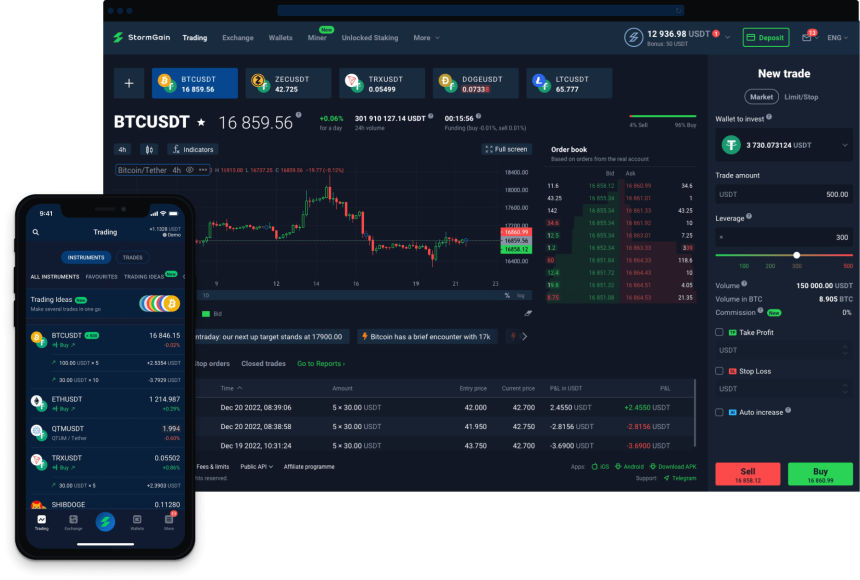 StormGain mining page