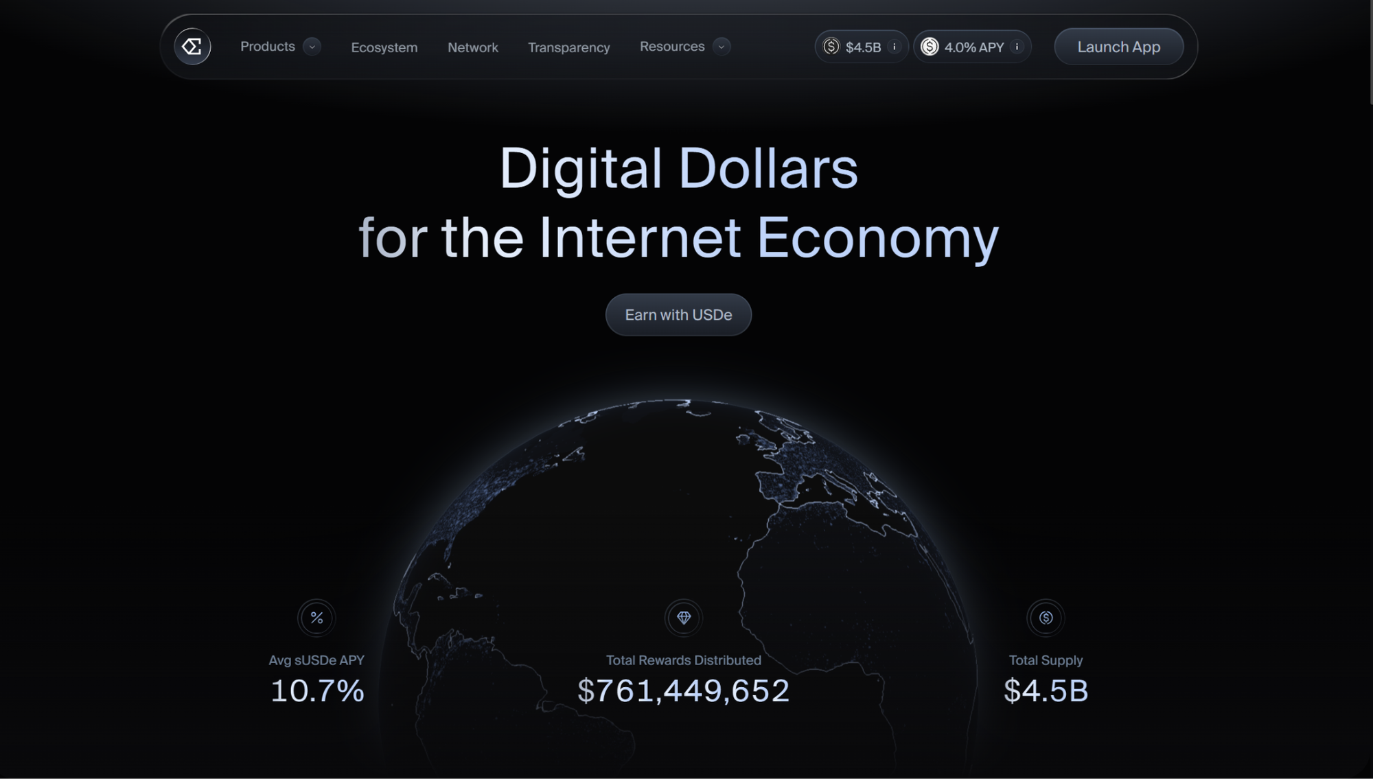 Ethena labs web homepage