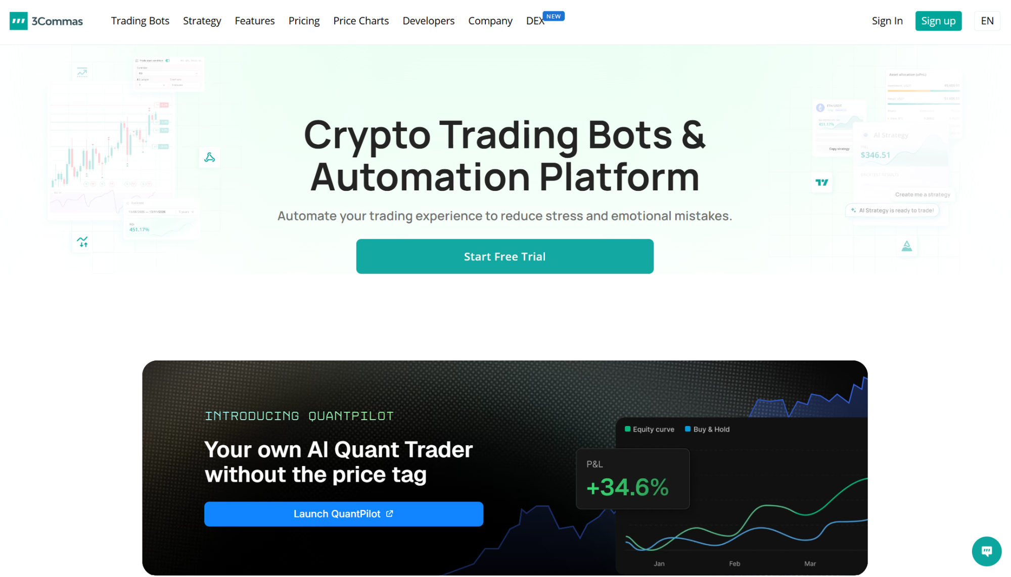 3Commas homepage